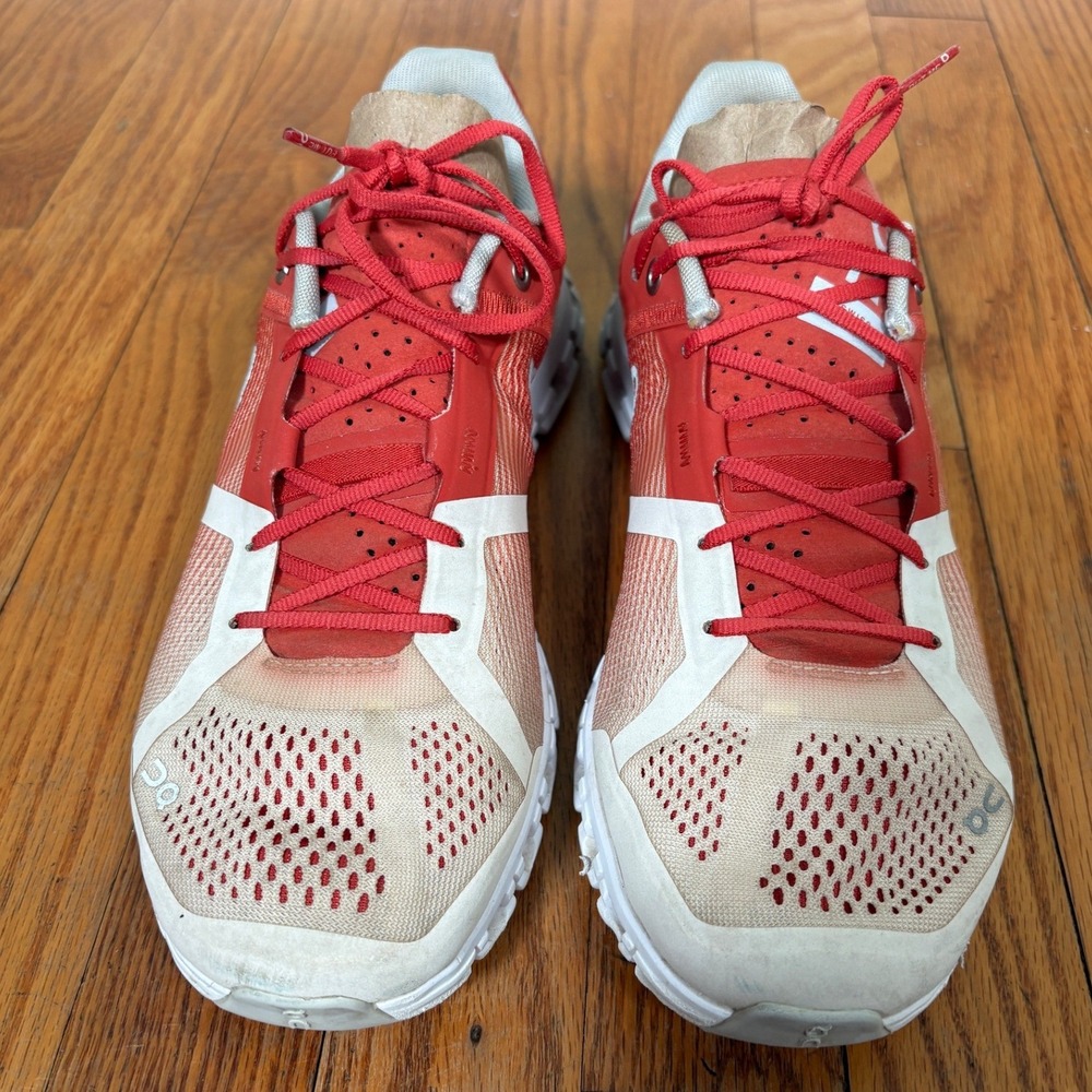 On Running Cloudflow Orange Rust White Sneakers W… - image 1